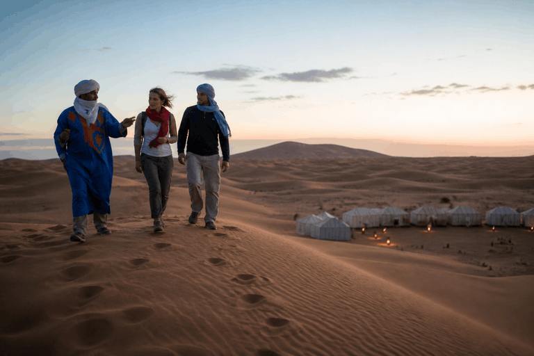 A luxury desert camp in the Sahara